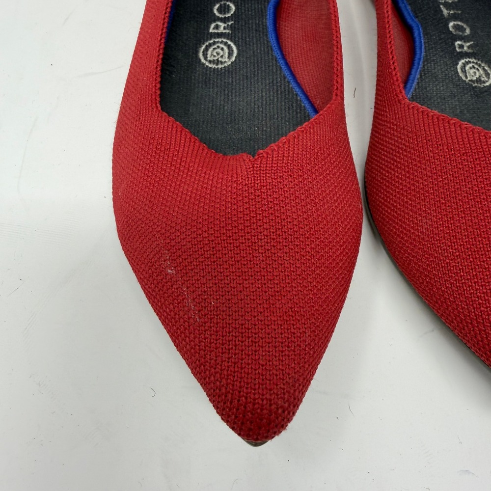 Rothy's The Point Flat Shoe Red Sustainable Knit Women Size 10 - Picture 2 of 13